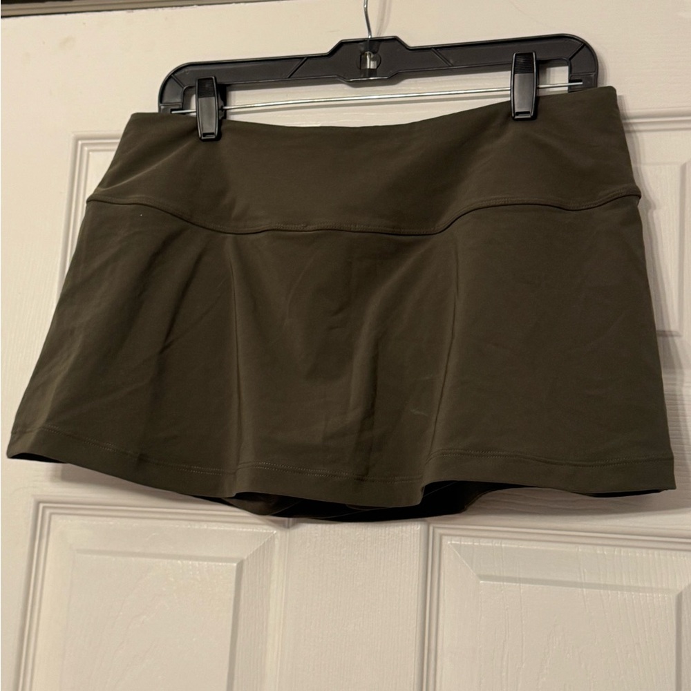 Nike Dri-FIT Olive Green Athletic Sporty Activewear Tennis Short Skirt Skort - Picture 2 of 4